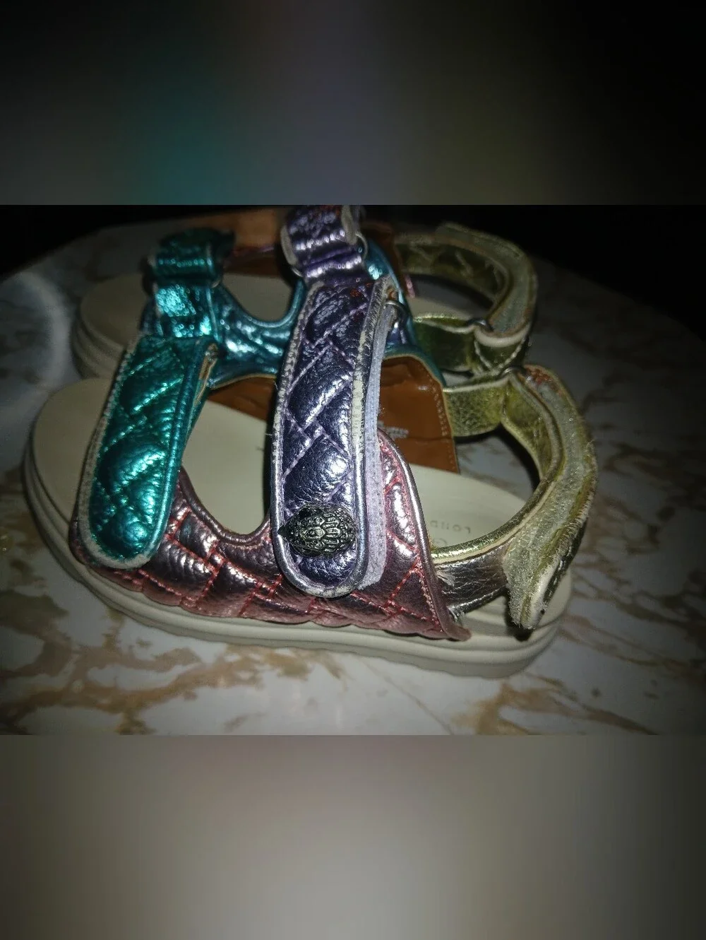 Used Kurt Geiger Mini Orson Quilted Kids Sandals.